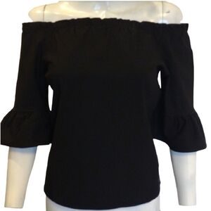 Sexy Couture‎ Blouse Women's Medium Black Off Shoulder Ruffle Sleeves